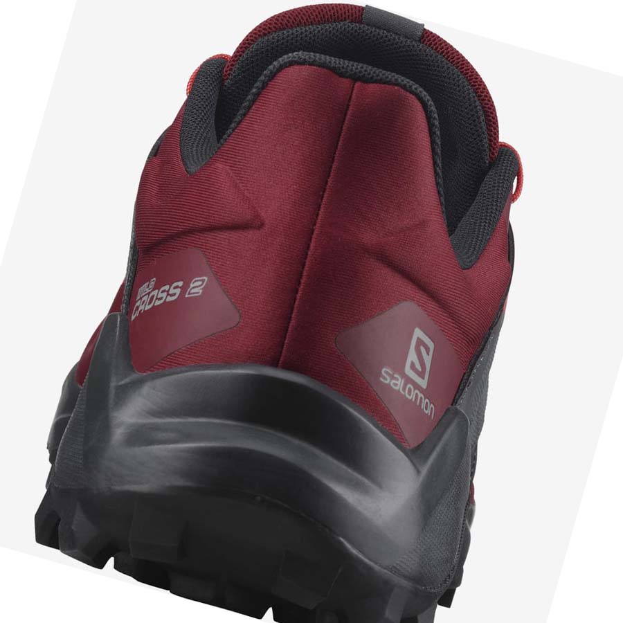 Salomon WILDCROSS 2 Erkek Patika Koşu Ayakkabısı Siyah Kırmızı | TR 3522AHK